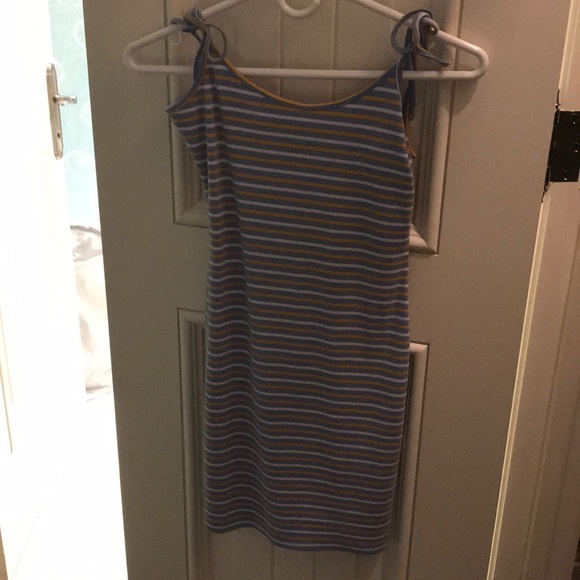 blue white and yellow striped dress - forever 21 - Picture 1 of 4